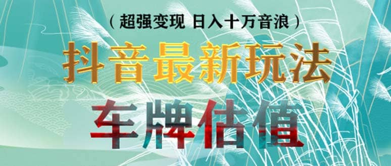 抖音最新无人直播变现直播车牌估值玩法项目 轻松日赚几百+【详细玩法教程】-智领未来创业网