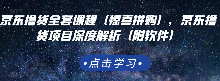 京东撸货全套课程（惊喜拼购），京东撸货项目深度解析（附软件）-智领未来创业网