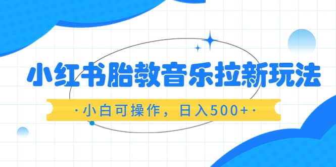 小红书胎教音乐拉新玩法，小白可操作，日入500+（资料已打包）-智领未来创业网