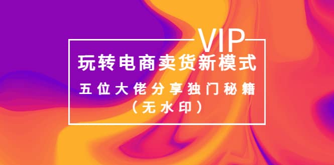某收费培训：玩转电商卖货新模式，五位大佬分享独门秘籍（无水印）-智领未来创业网