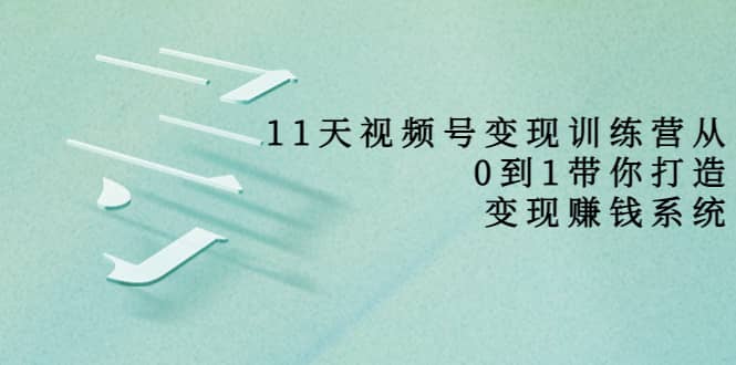好望角·11天视频号变现训练营，从0到1打造变现赚钱系统（价值398）-智领未来创业网