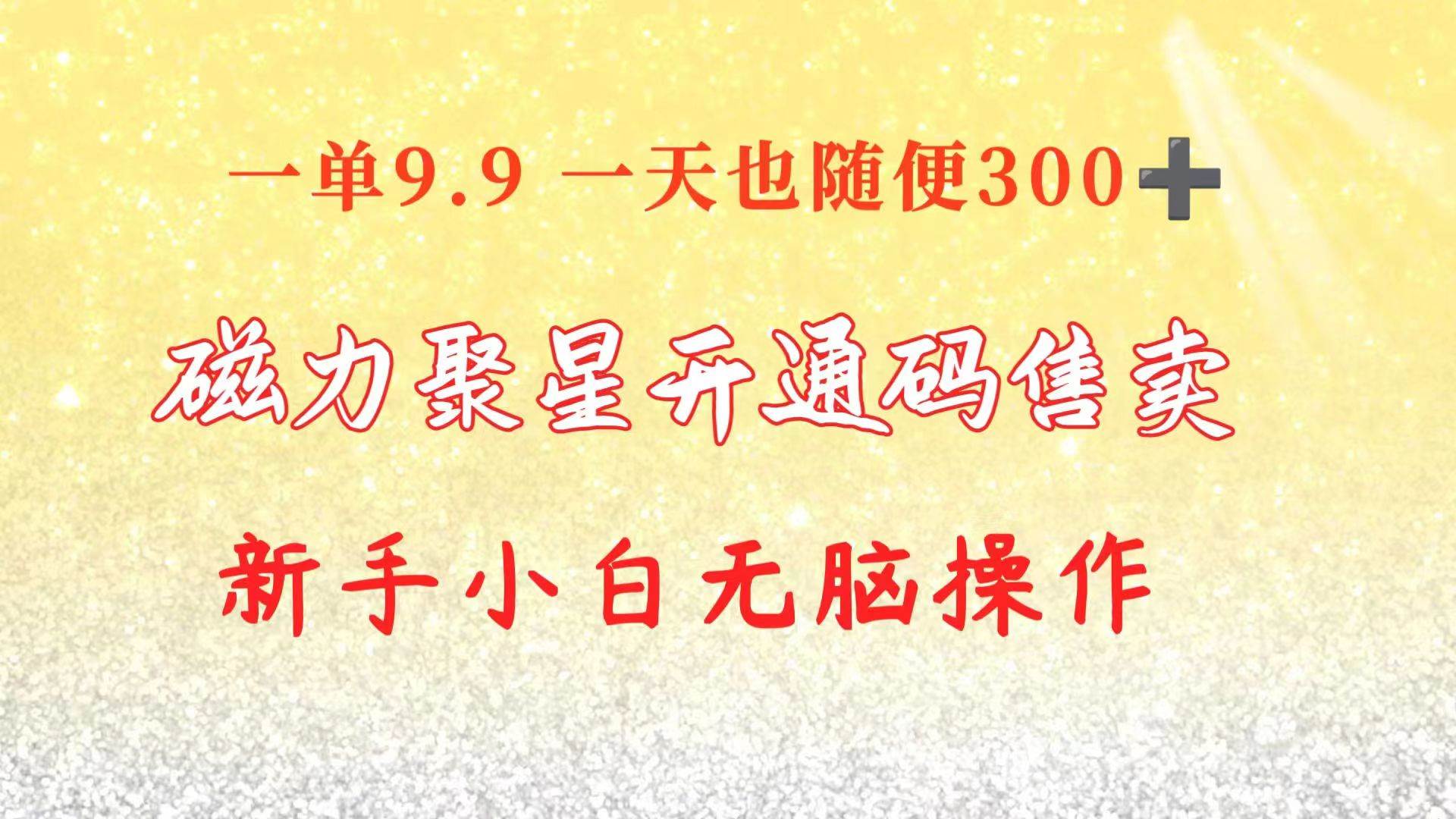 快手磁力聚星码信息差 售卖  一单卖9.9  一天也轻松300+ 新手小白无脑操作-智领未来创业网