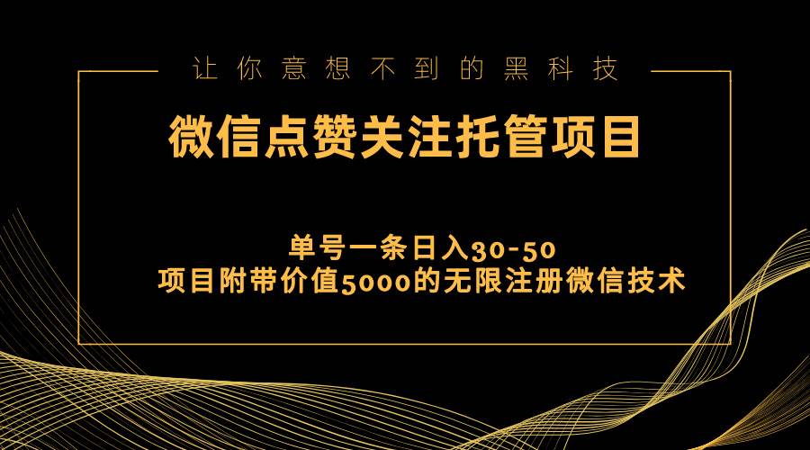 视频号托管点赞关注，单微信30-50元，附带价值5000无限注册微信技术-智领未来创业网