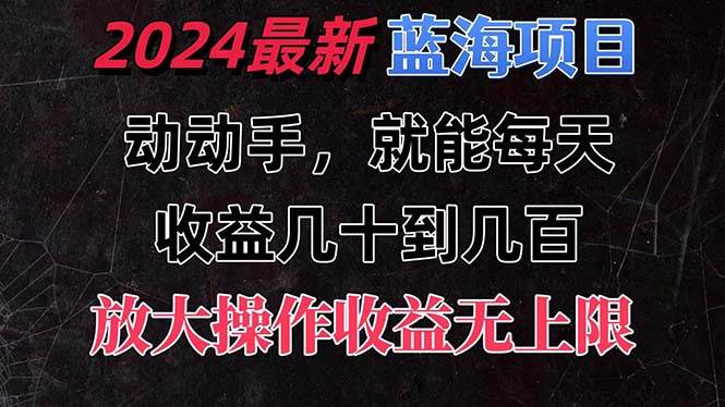 有手就行的2024全新蓝海项目，每天1小时收益几十到几百，可放大操作收…-智领未来创业网
