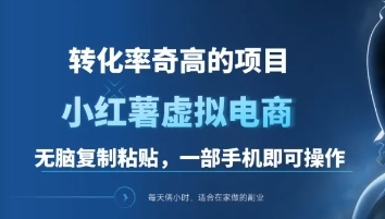 一单49.9，转化率奇高的项目，冷门暴利的小红书虚拟电商-智领未来创业网