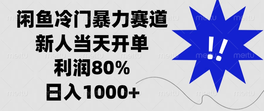 闲鱼冷门暴力赛道，利润80%，日入1000+新人当天开单，-智领未来创业网