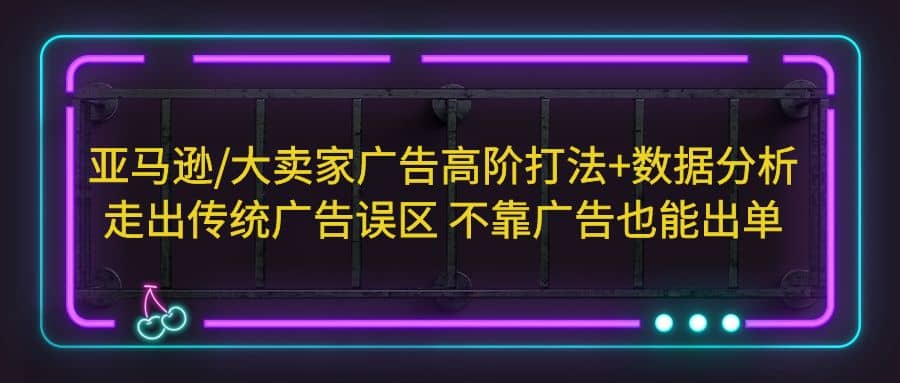 亚马逊/大卖家广告高阶打法+数据分析，走出传统广告误区 不靠广告也能出单-智领未来创业网