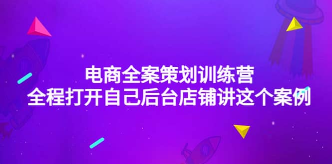 电商全案策划训练营：全程打开自己后台店铺讲这个案例（9节课时）-智领未来创业网