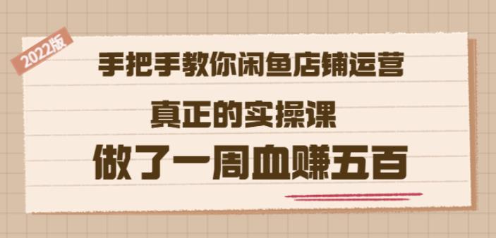 2022版《手把手教你闲鱼店铺运营》真正的实操课做了一周血赚五百(16节课)-智领未来创业网