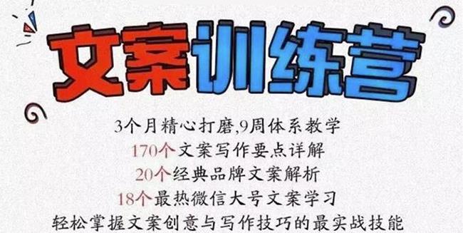 龙小天《文案训练营》全面系统解决文案写作难题！-智领未来创业网