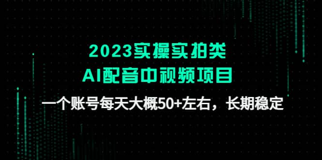 2023实操实拍类AI配音中视频项目，一个账号每天大概50+左右，长期稳定-智领未来创业网