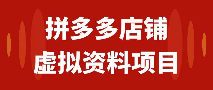 拼多多店铺虚拟项目，教科书式操作玩法，轻松月入1000+-智领未来创业网