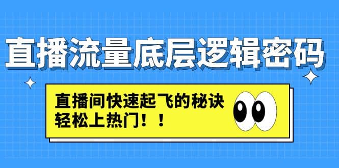 直播流量底层逻辑密码：直播间快速起飞的秘诀，轻松上热门-智领未来创业网