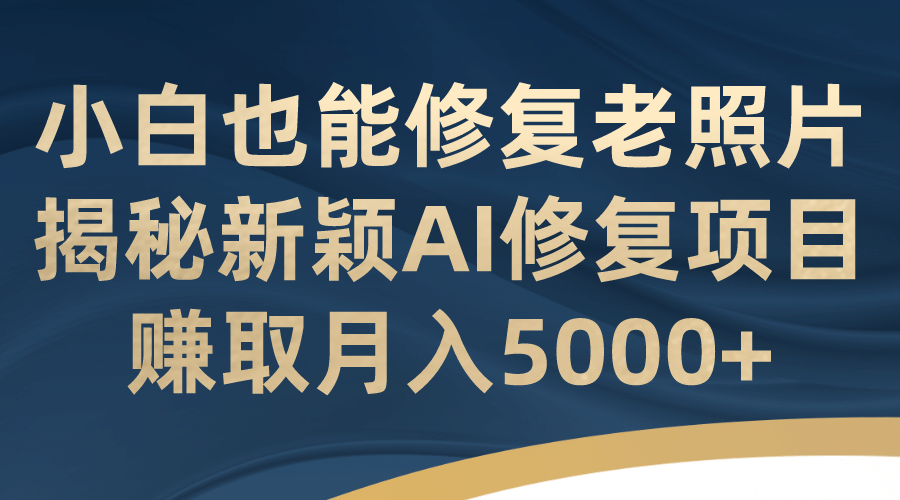 小白也能修复老照片！揭秘新颖AI修复项目，赚取月入5000+-智领未来创业网