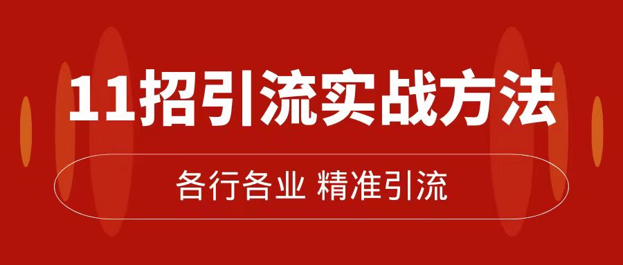 精准引流术：11招引流实战方法，让你私域流量加到爆（11节课完整版）-智领未来创业网