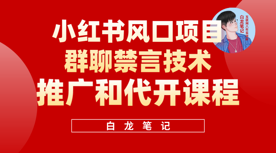小红书风口项目日入300+，小红书群聊禁言技术代开项目，适合新手操作-智领未来创业网
