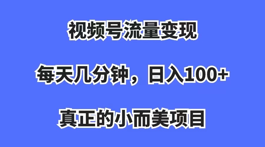 视频号流量变现，每天几分钟，收入100+，真正的小而美项目-智领未来创业网