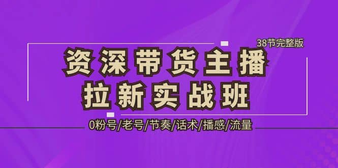 资深·带货主播拉新实战班，0粉号/老号/节奏/话术/播感/流量-38节完整版-智领未来创业网
