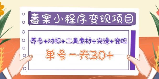 毒案小程序变现项目：养号+对标+工具素材+实操+变现-智领未来创业网