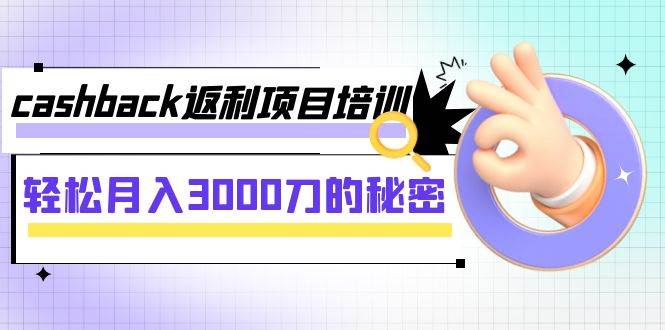 cashback返利项目培训：轻松月入3000刀的秘密（8节课）-智领未来创业网