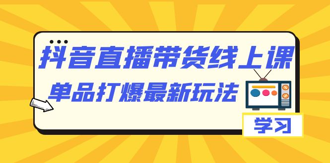 抖音·直播带货线上课，单品打爆最新玩法（12节课）-智领未来创业网