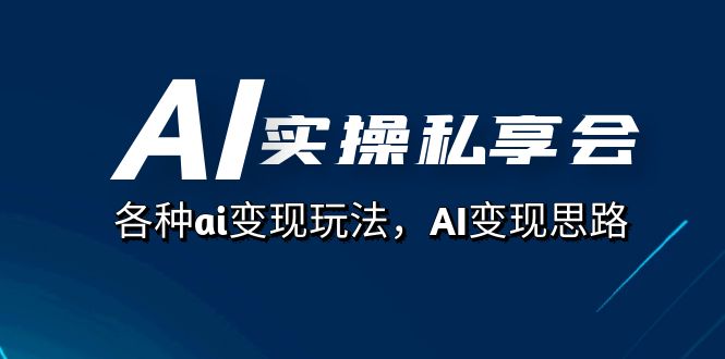 AI实操私享会，各种ai变现玩法，AI变现思路（67节课）-智领未来创业网