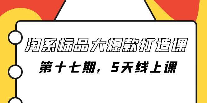 淘系标品大爆款打造课-第十七期，5天线上课-智领未来创业网
