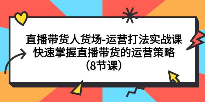 直播带货人货场-运营打法实战课：快速掌握直播带货的运营策略（8节课）-智领未来创业网