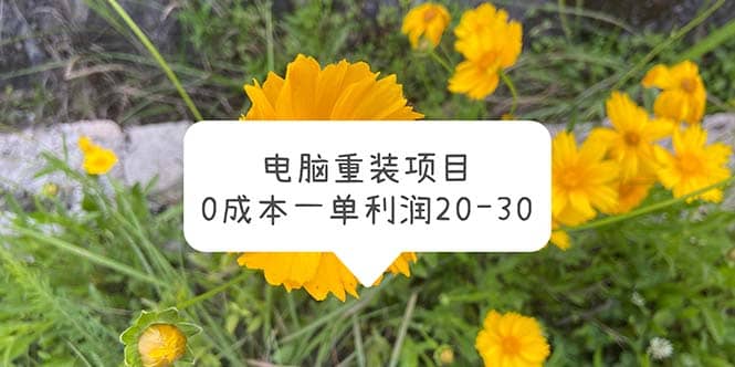 电脑系统重装项目，0成本一单利润20-30-智领未来创业网