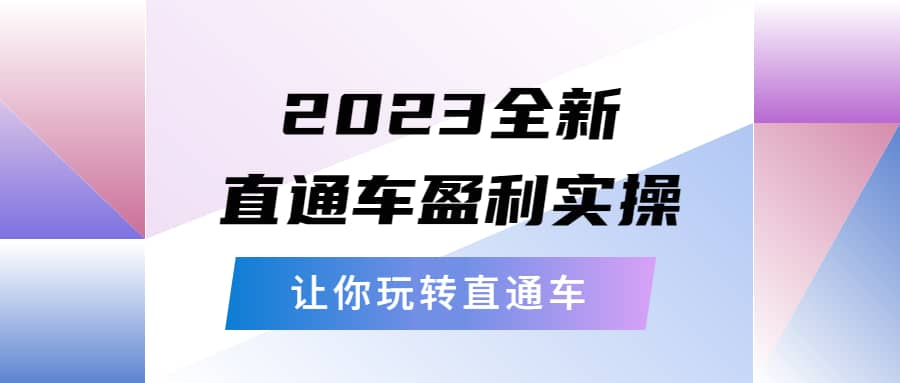 2023全新直通车·盈利实操：从底层，策略到搭建，让你玩转直通车-智领未来创业网