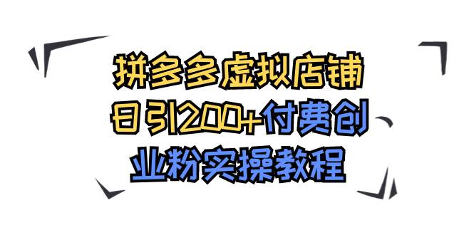 拼多多虚拟店铺日引200+付费创业粉实操教程-智领未来创业网