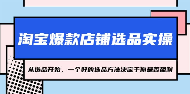 淘宝爆款店铺选品实操，2023从选品开始，一个好的选品方法决定于你是否盈利-智领未来创业网