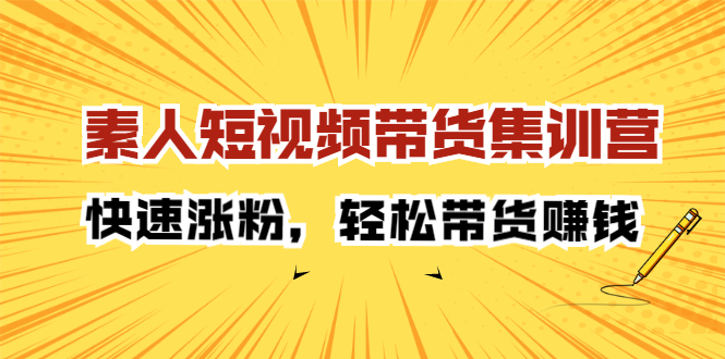 素人短视频带货集训营：快速涨粉，轻松带货赚钱-智领未来创业网