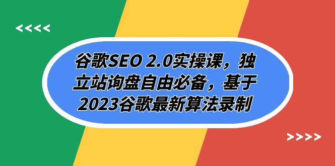 谷歌SEO 2.0实操课，独立站询盘自由必备，基于2023谷歌最新算法录制（94节-智领未来创业网
