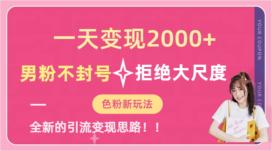一天收款2000元，男粉不封号拒绝大尺度-色粉全新的变现方法-智领未来创业网