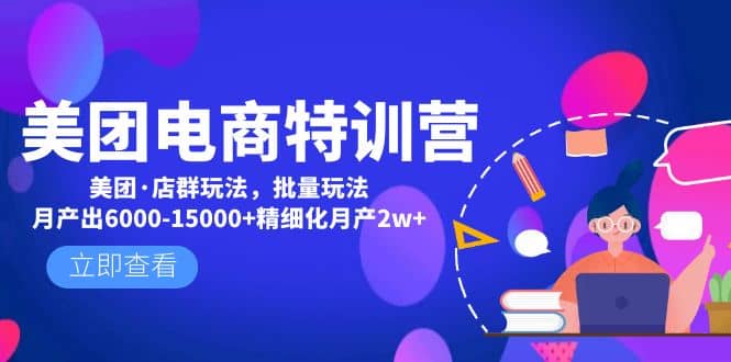 美团电商特训营：美团·店群玩法，无脑铺货-智领未来创业网