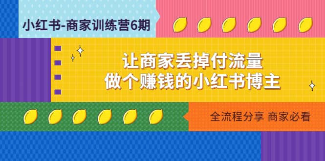 小红书-商家训练营12期：让商家丢掉付流量-智领未来创业网