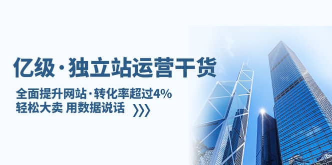 独立站运营干货：全面提升网站·转化率超过4%，轻松大卖 用数据说话-智领未来创业网