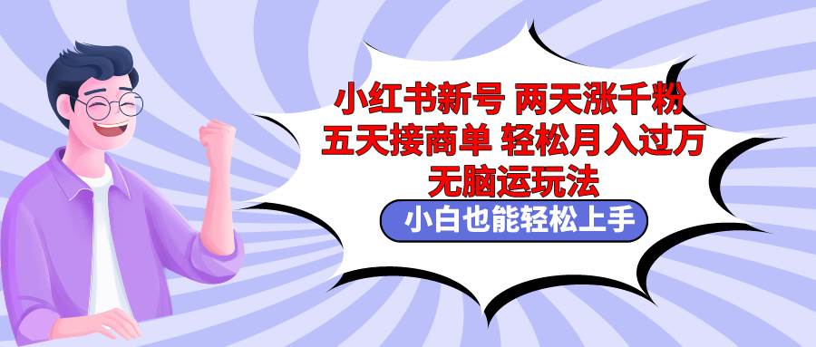 小红书新号两天涨千粉五天接商单轻松月入过万 无脑搬运玩法 小白也能轻…-智领未来创业网