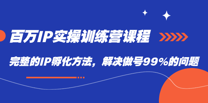 百万IP实战训练营课程，完整的IP孵化方法，解决做号99%的问题-智领未来创业网