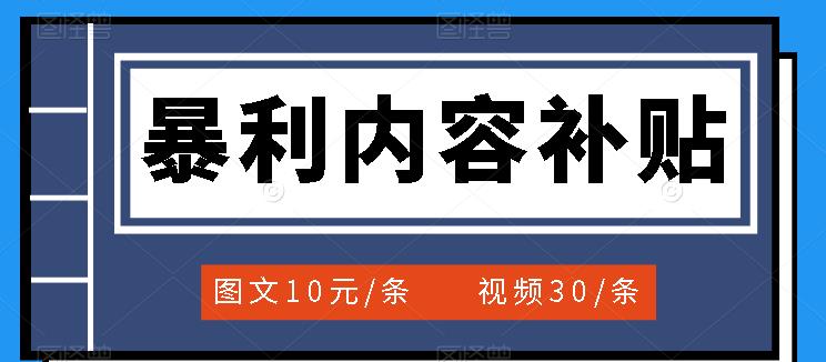 百家号暴利内容补贴项目，图文10元一条，视频30一条，新手小白日赚300+-智领未来创业网