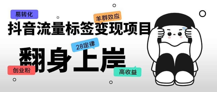 抖音流量标签变现项目，抖音创业粉轻松转化，单价高收益简单-智领未来创业网
