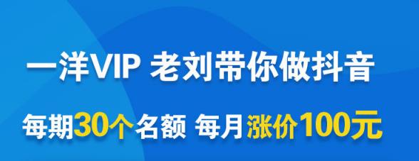 一洋电商抖音VIP，每月集训课+实时答疑+资源共享+联盟合作价值580元-智领未来创业网