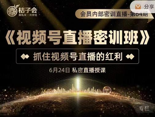 《视频号直播密训班》，抓住视频号直播的红利 价值12800-智领未来创业网