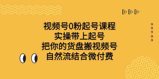 视频号0粉起号课程 实操带上起号 把你的货盘搬视频号 自然流结合微付费-智领未来创业网