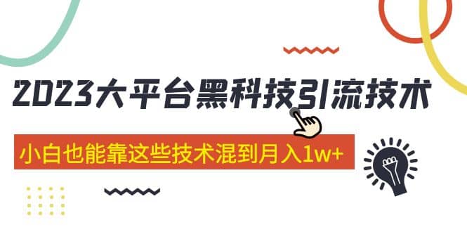 价值4899的2023大平台黑科技引流技术 29节课-智领未来创业网