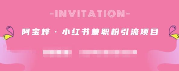 阿宝烨·小红书兼职粉引流项目，流量大，引流效果好【视频课程】-智领未来创业网