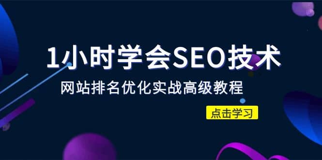 1小时学会SEO技术 网站排名优化实战高级教程-秒杀市面95%收费几千的SEO教程-智领未来创业网