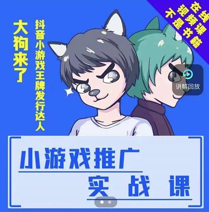 大狗来了：小游戏推广实战课，带你搭建一个游戏推广变现账号-智领未来创业网