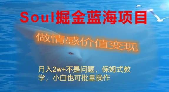 Soul掘金蓝海项目细分赛道，做情感价值变现，月入2w+不是问题-智领未来创业网